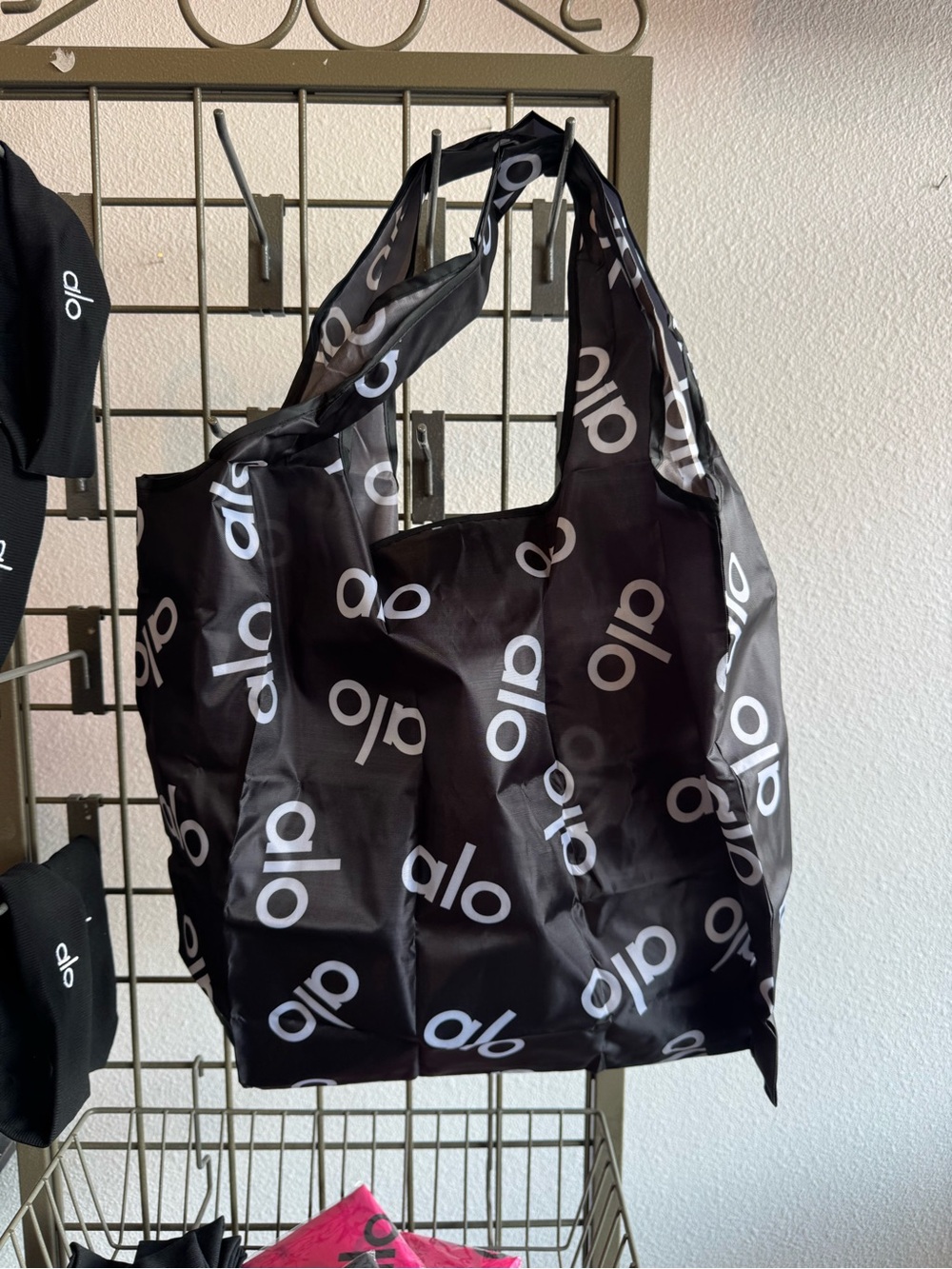ALO Yoga Black Logo Reusable Shopping Tote